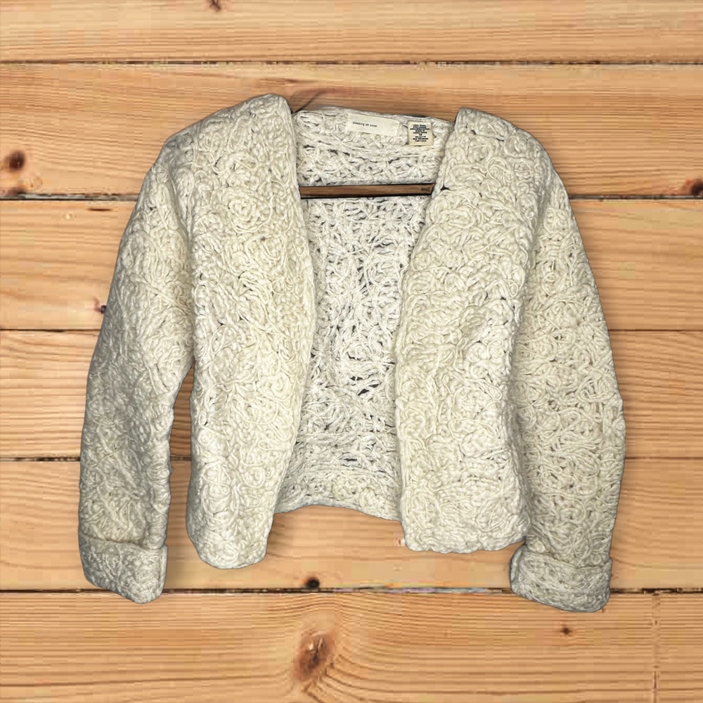 Anthropologie Sleeping on Snow 100% Wool Cardigan